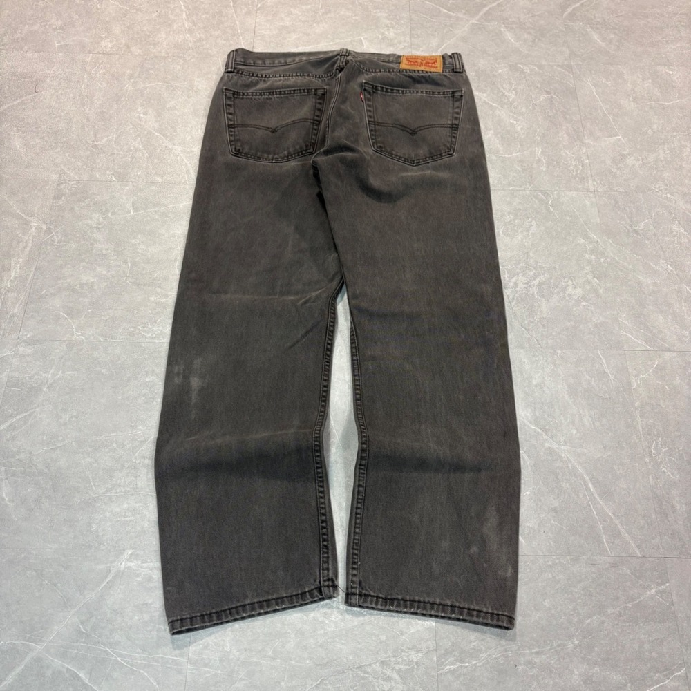 Levis 505 Regular Fit Jeans Mens 36x32 Faded Black Straight Leg Denim 3997